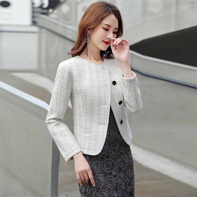 2021年新款气质春秋蕾丝小西装女士外套修身休闲百搭,女装短外套,婵米儿
