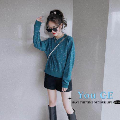 秋季印花字母卫衣，女装卫衣/绒衫，柚格