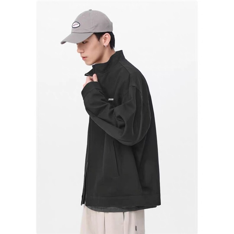 日系cityboy夹克外套男2025春秋新款宽松潮牌青少年休闲黑色上衣,男装夹克,星座1210-1