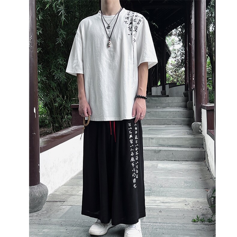 现货风男女24夏季新款圆领文字刺绣流苏上衣T062-P35-控58,男装T恤,电商A021