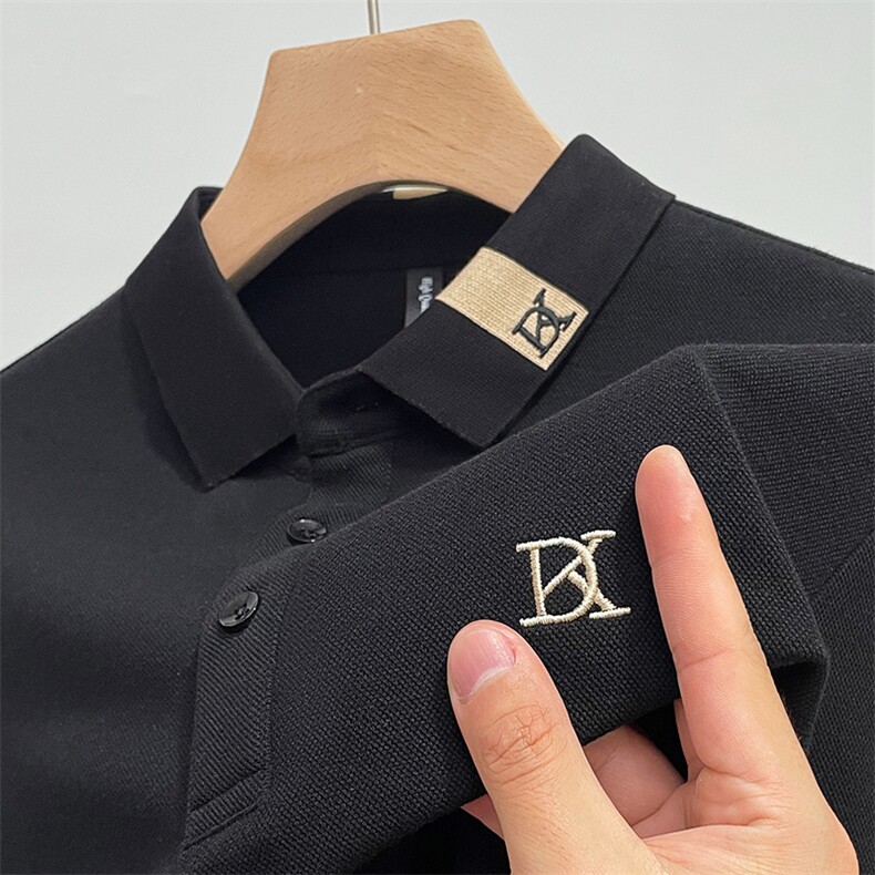 中青年男士polo衫加绒加厚休闲体恤衫打底上衣长袖t恤男翻领纯棉,男装T恤,电商B212（原钱塘6029）