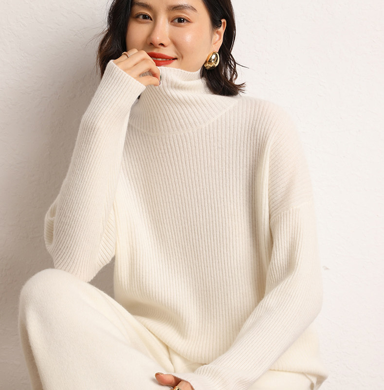 秋冬新款半高领山羊绒衫女羊绒打底衫简约套头毛衣,女装羊绒衫,五色羊羊绒