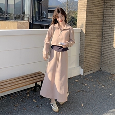 现货--卫衣时尚运动套装裙女春秋2025新款韩系减龄撞色三件套，女装套装/套裙，浙宝203