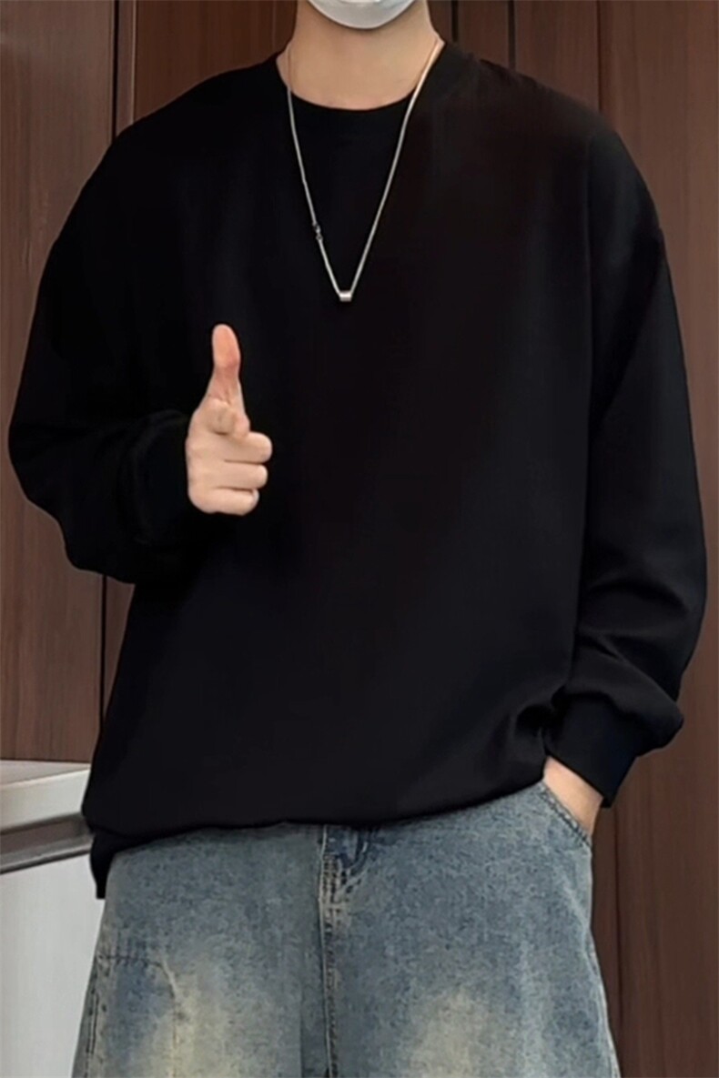S5022/特P30春装新款高个性套头卫衣男潮流宽松百搭长袖T恤外套,男装T恤,电商A141