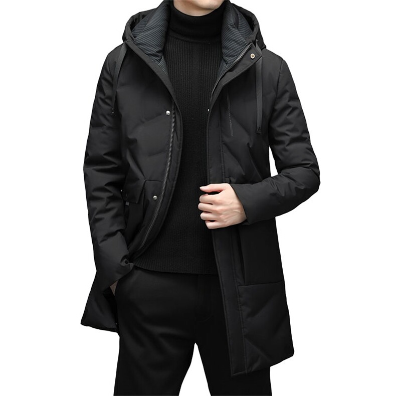 中年白鸭绒羽绒服男中长款中年爸爸加厚冬装外套上衣YL616-P325,男装羽绒服,电商B212（原钱塘6029）
