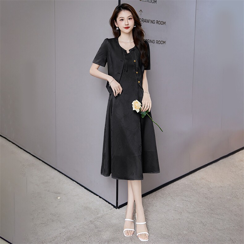 新中式流行薄西装套装裙女2024夏季新款干练气质女神范优雅两件套,女装套装/套裙,时尚俏佳人