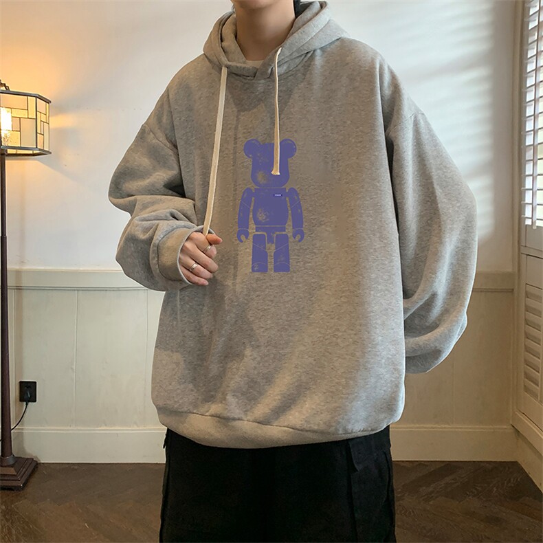 纯棉连帽卫衣男大码运动帽衫宽松薄WY2242-P35加绒款-P40,男装卫衣,电商A040