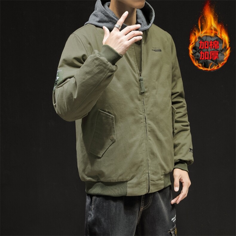 2019冬季新款棒球服棉衣男飞行员加棉夹克钱塘6025-j9011-p100,男装棉衣,星座311A