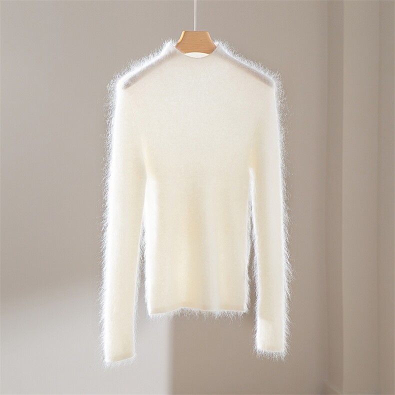 2025年秋季新款百搭长袖圆领套头衫，女装针织衫/毛衣，伊纯羊绒