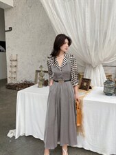 YCJ千鸟格连衣裙，女装连衣裙，YCJ