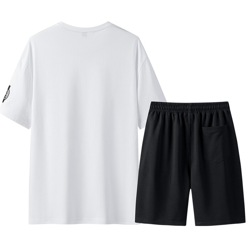2021夏季青少年T恤短裤运动休闲两件套学生班服短袖套装男P35,男装休闲套装,星座217-4