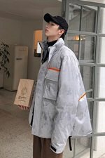 冬季加厚工装潮流迷彩立领羽绒服保暖常规男士外套宽松0963/，男装羽绒服，星座1506-1