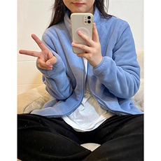 高品情侣保暖羊羔绒双层复合摇粒绒立领夹克外套男女A1262-P56，男装夹克，星座1505