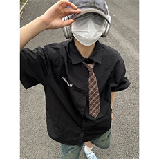 夏季新款速干短袖刺绣衬衫潮流港风宽松百搭男半袖CS285-P35，男装T恤，星座301C-5