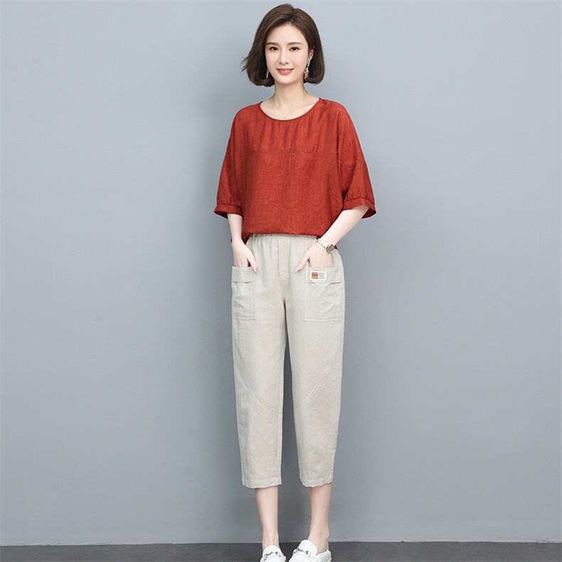 2023夏季新款时尚气质宽松显瘦休闲舒适天丝两件套,女装套装/套裙,独衣靓