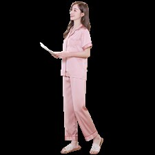 高品质！可参与满减2021夏装家居服睡衣女简约短袖气质百搭，睡衣套装，媚琳依坊