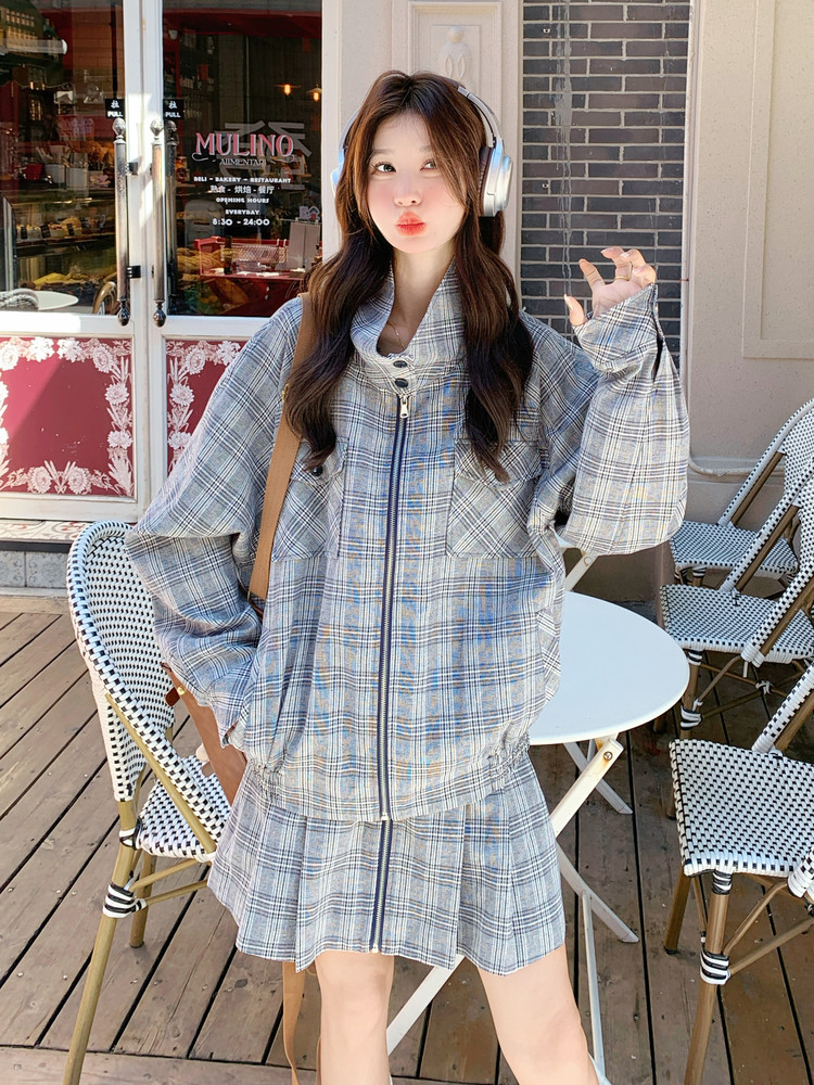 【新品】时髦复古格纹套装2C212-G161-P195-K288,女装套装/套裙,2C212