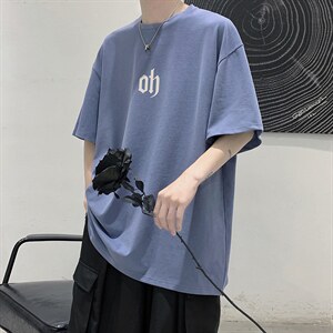 HXY987TP20 字母印花短袖T恤男 2023新款大码宽松休闲半袖上衣夏图片