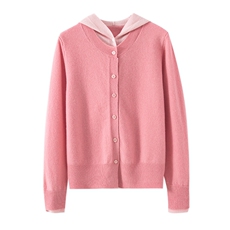 2025年秋季时尚百搭通勤简约休休闲假两件帽衫，女装羊毛衫，佰米娇羊绒