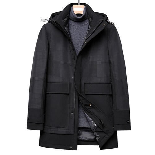 新款羽绒服男连帽冬季中年男士保暖休闲90白鸭绒外套DS2283-P330,男装羽绒服,电商B212（原钱塘6029）