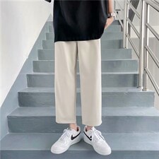 小西裤男垂感九分裤子潮流宽松百搭休闲裤男士直筒西装裤X03-P35,男装西裤,星座1008-1
