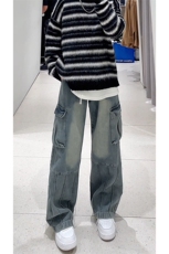 A1158TP55-秋冬数据款2025美式阔腿休闲裤子男水洗工装牛仔裤，男装休闲裤，电商B241