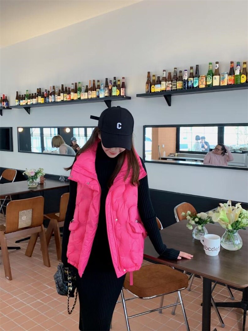 羽绒马甲女2022秋冬新款加厚保暖连帽马夹外穿坎肩，女装马甲，川哲