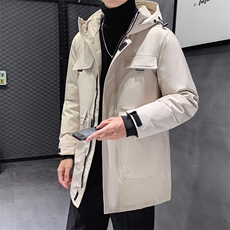 有版权连帽纯色班服团体情侣学生团建可印花羽绒服男士修身长款，男装羽绒服，星座301D-5(原星座1415）