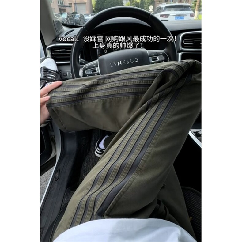 【网图】B221美式ins宽松直筒三条织带休闲裤LK25470-特P40控68,男装休闲裤,电商B221