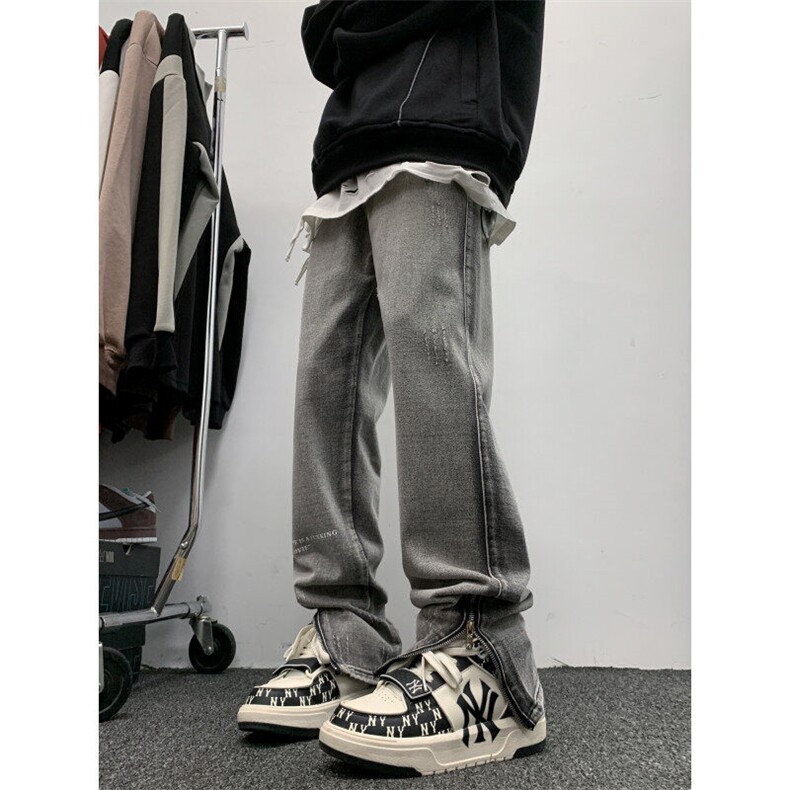裤口拉链美式高街vibe牛仔裤设计感XZ310A-4-NZ09-P55,男装牛仔裤,星座310A-4