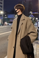WASSUPHAPPY中长款毛呢大衣男冬季英伦风呢子外套高级感过膝风衣，男装风衣，星座812