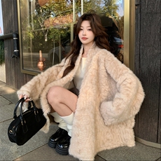 2C232-8698湖羊毛仿皮草皮毛一体8698-P210-K298，女装毛呢外套，2C232