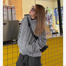 小香风连帽卫衣男女外套春秋季编织休闲帅气百搭口袋上衣WYT103，女装短外套，星座516A