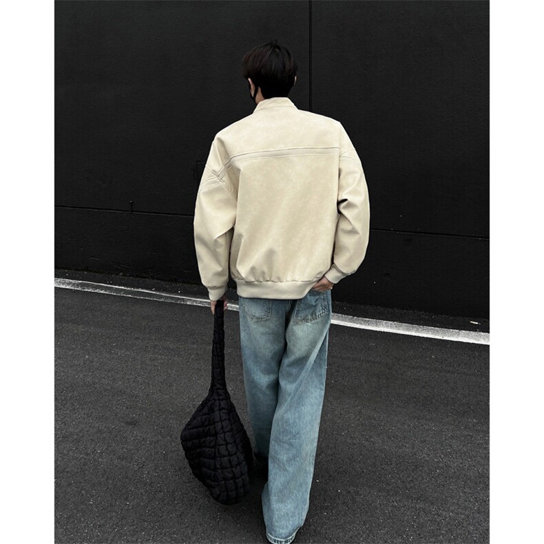 高品质设计感pu皮结构夹克外套男CP96-特p75,男装夹克,电商B371