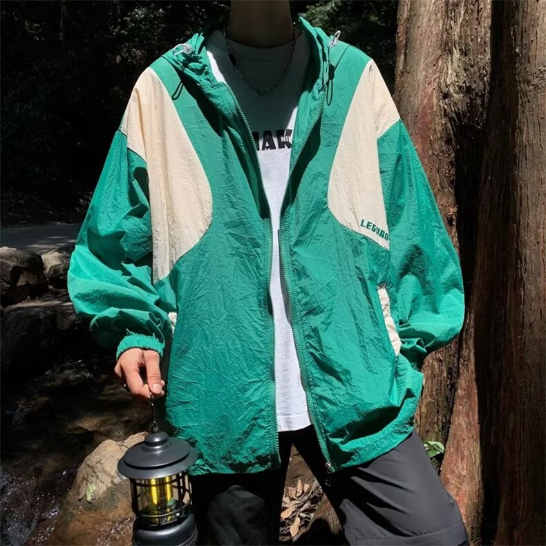 防晒衣男韩版潮流撞色连帽夏季薄款2023新款ins百搭外套W4836-P43,男装防晒衣,星座412-3