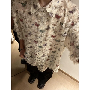 【有货】C161CC-特P42蝴蝶流苏短袖衬衫男夏季设计感