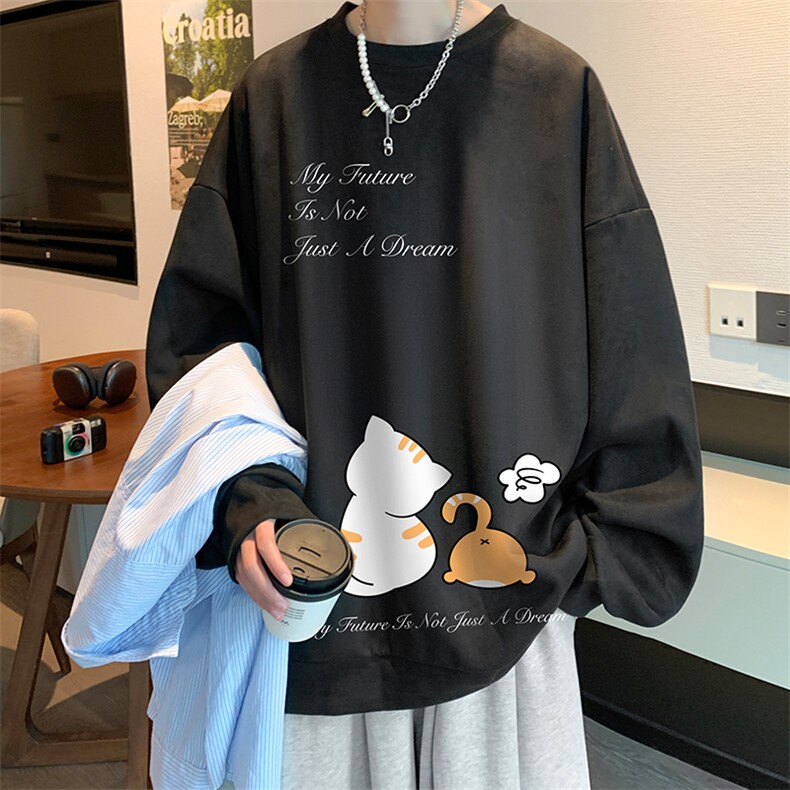 麂皮绒卫衣男大码重磅长袖t恤男JW81357-P35,男装卫衣,电商A040