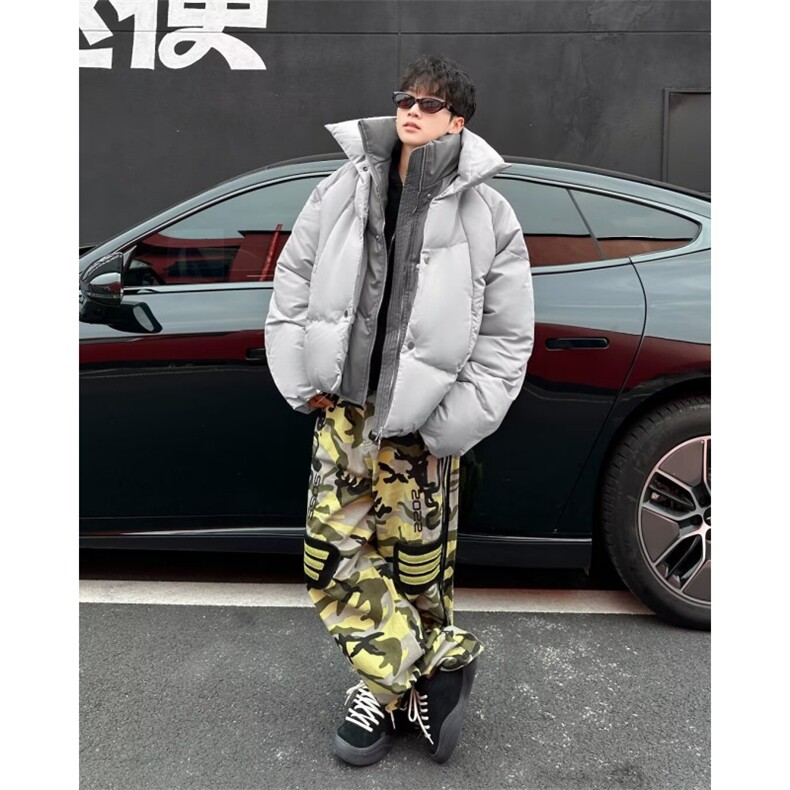 新款美式潮牌双层领假两件棉服外套面包服M9094P152,男装棉衣,星座1116-2