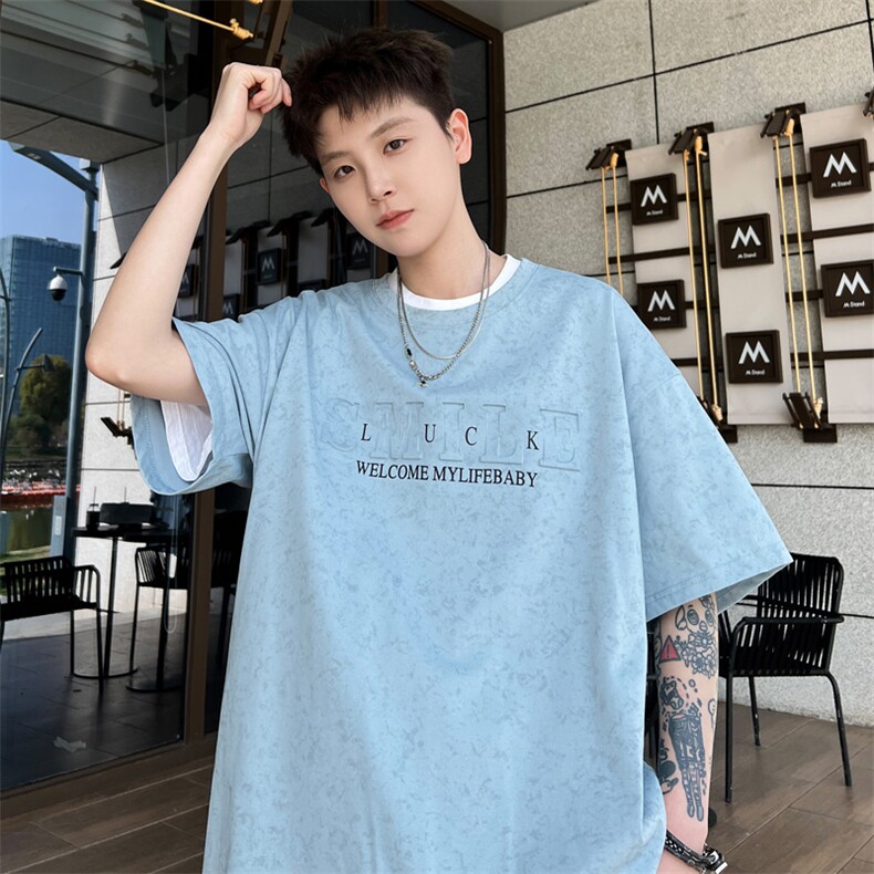 ！2026夏季新款男士钢印短袖潮牌情侣半袖T2516特P28,男装T恤,电商B220