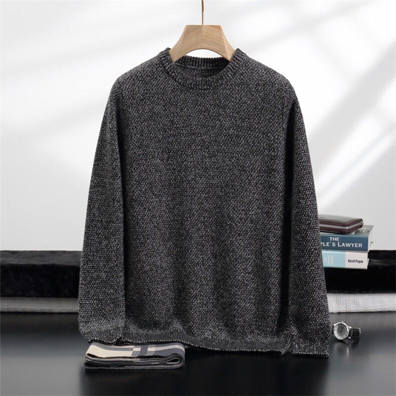 2024秋冬新款35%羊绒男士重磅加厚花式羊绒打底衫男装，男装羊绒套衫，雪贝坊一店