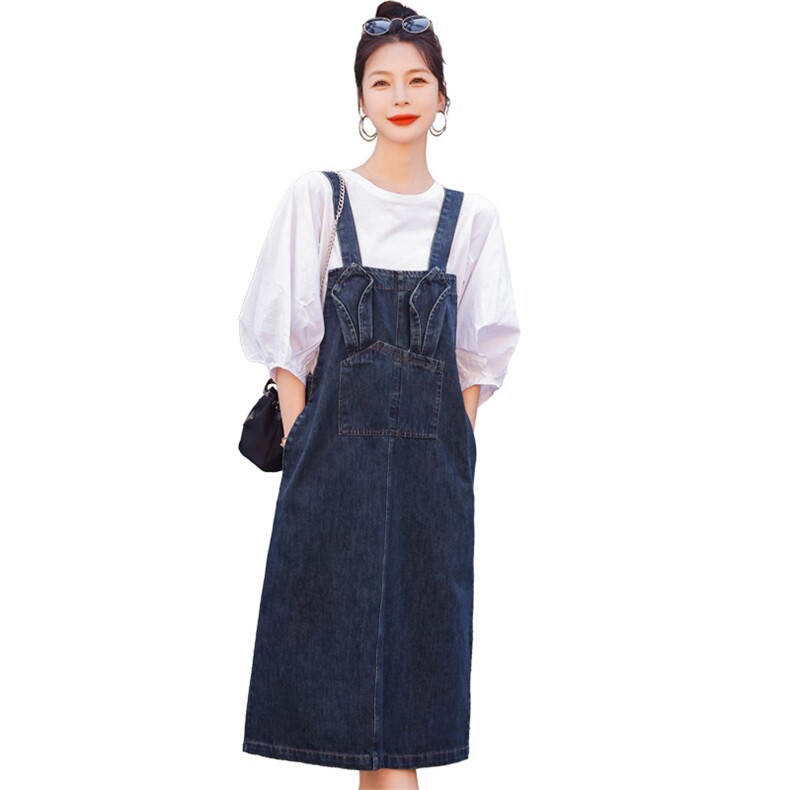 2023年夏季清新立体裁剪兔子装饰女装可爱少女牛仔背带裙,女装牛仔裙,微微衣阁