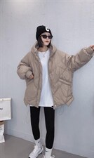 韩版休闲设计款羽绒服，女装羽绒服，那简