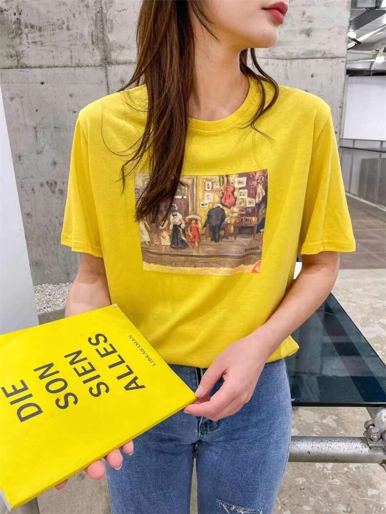 【现货】 油画T恤 SM，女装T恤，L.F.original邻风