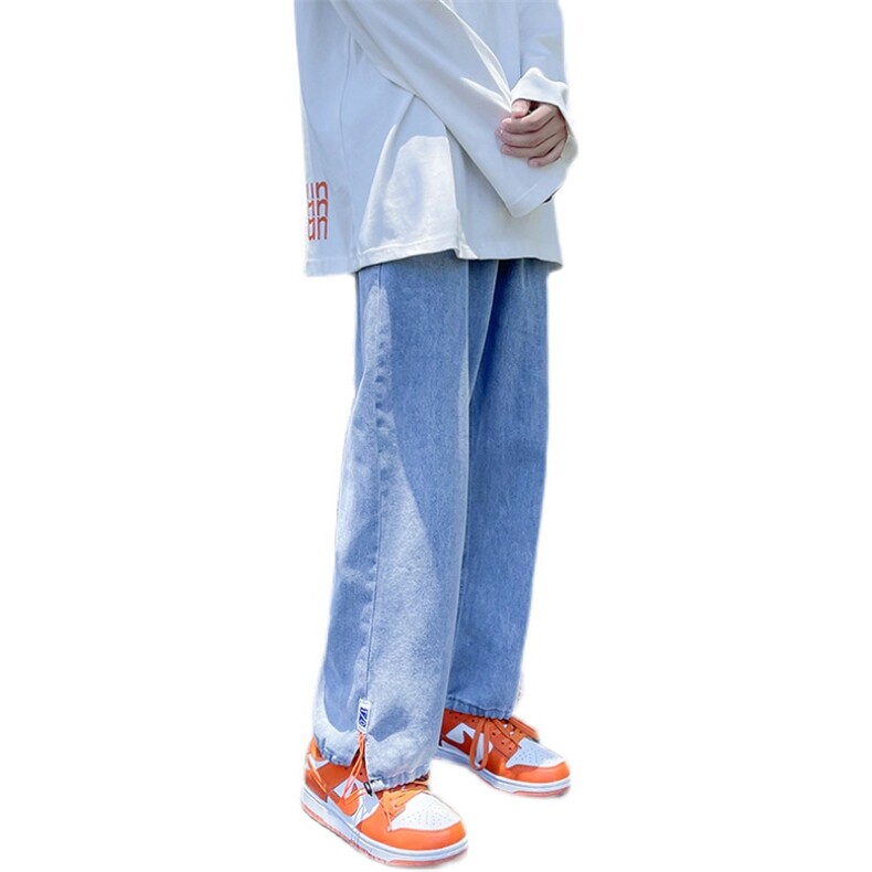 秋季潮牌百搭直筒ins潮流开叉束脚牛仔裤男410-7-k032-P36,男装牛仔裤,星座410-7