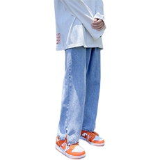 秋季潮牌百搭直筒ins潮流开叉束脚牛仔裤男410-7-k032-P36，男装牛仔裤，星座410-7