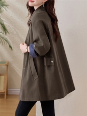 现货。2025年春秋新款风衣女中长款小个子韩版显瘦气质百搭外套，女装风衣，依万里