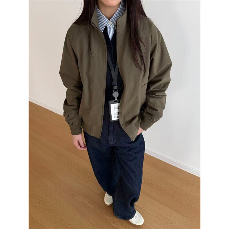 高品U家同款春季哈灵顿夹克男女立领茄克宽松休闲外套A1333-P85,男装夹克,星座1505