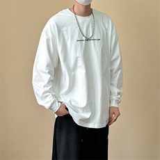 春秋现货纯棉长袖T恤男潮牌宽松休闲上衣A351-AT2526-P40，男装T恤，电商A351