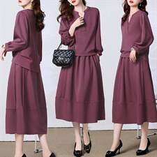 现货套装裙2024年秋季新款女装时尚休闲两件套，女装套装/套裙，关键词