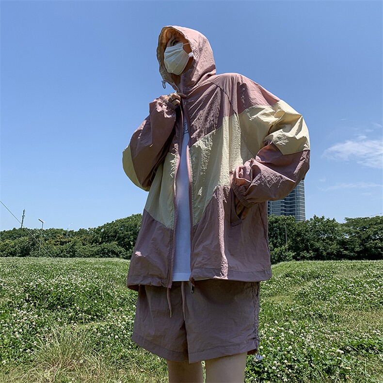 TZ13-P52夏季宽松型防晒服短裤套装，男装休闲套装，星座1501-1